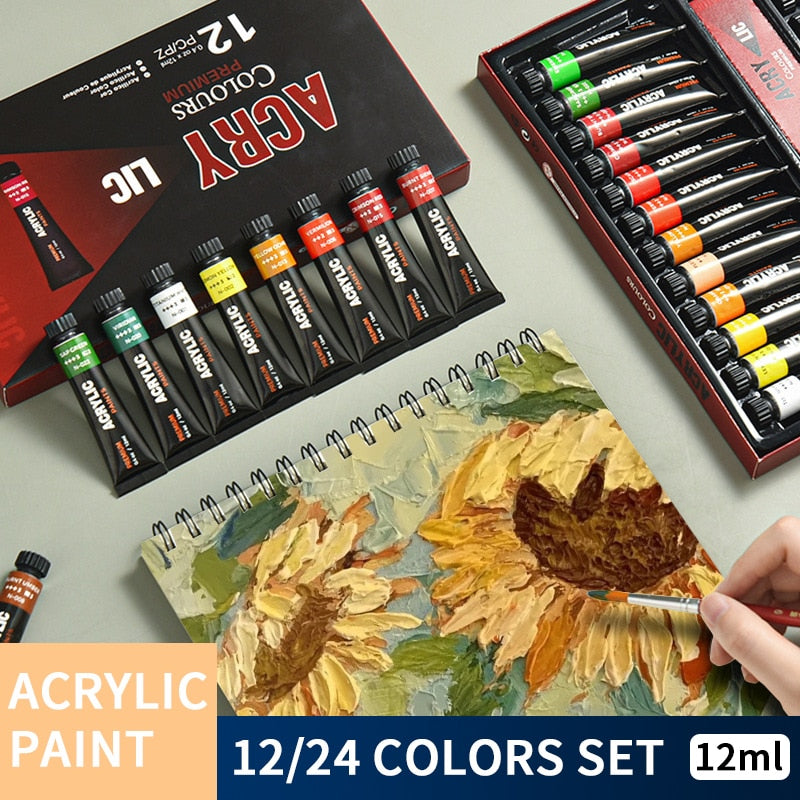 Gouache Paint, 12ml Tubes - Set of 24 by Arteza