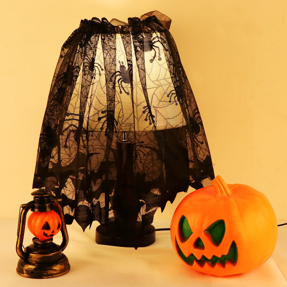 Black Lace Halloween Curtains