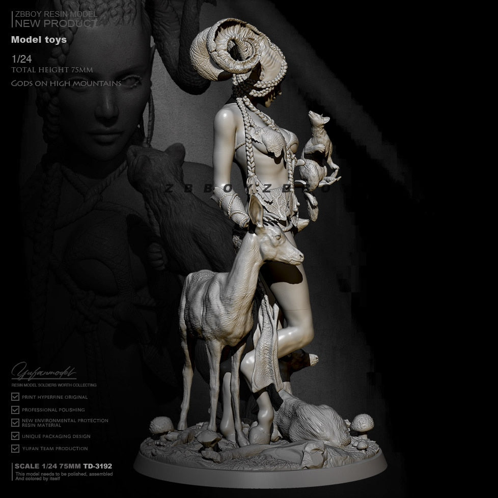 1/24 Resin model kit Horned Beauty - colorless and self-assembled
