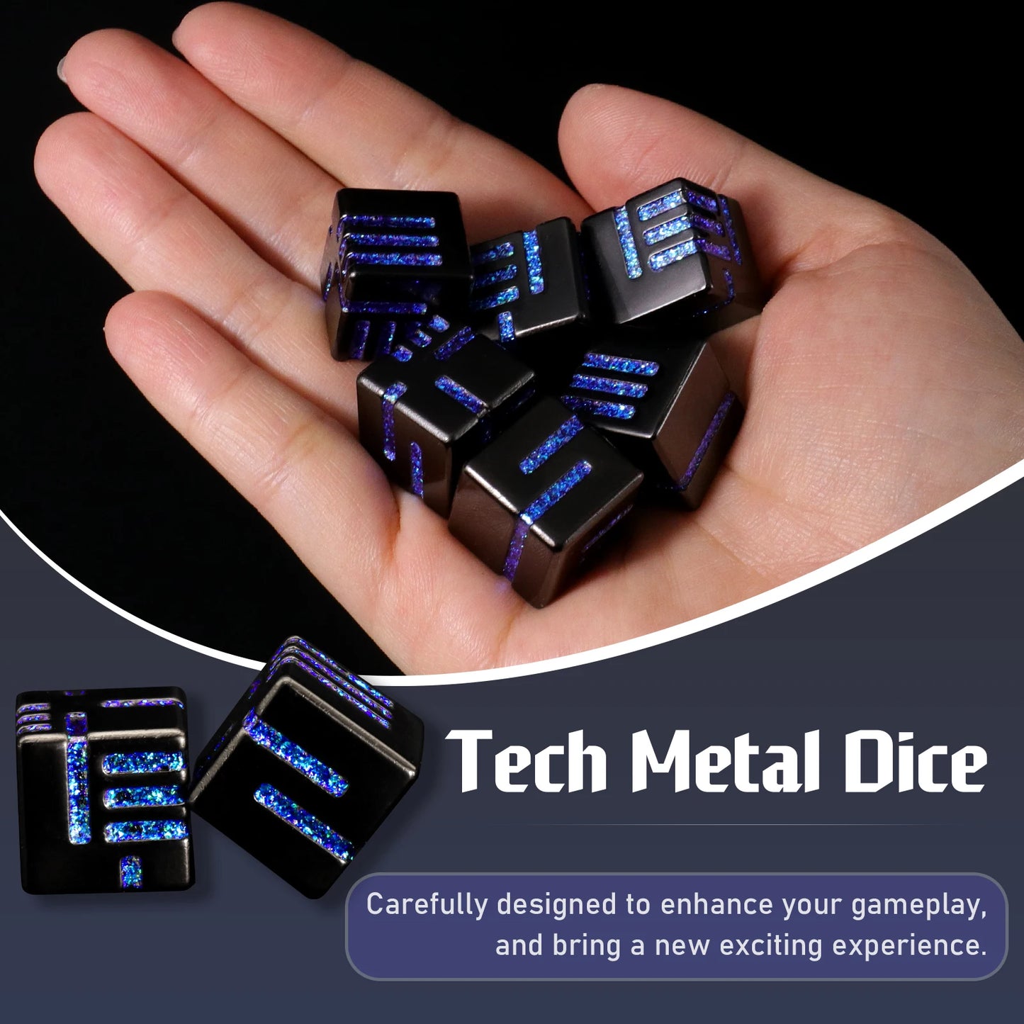 Technology Metal Dice Set 15mm D6 Dice