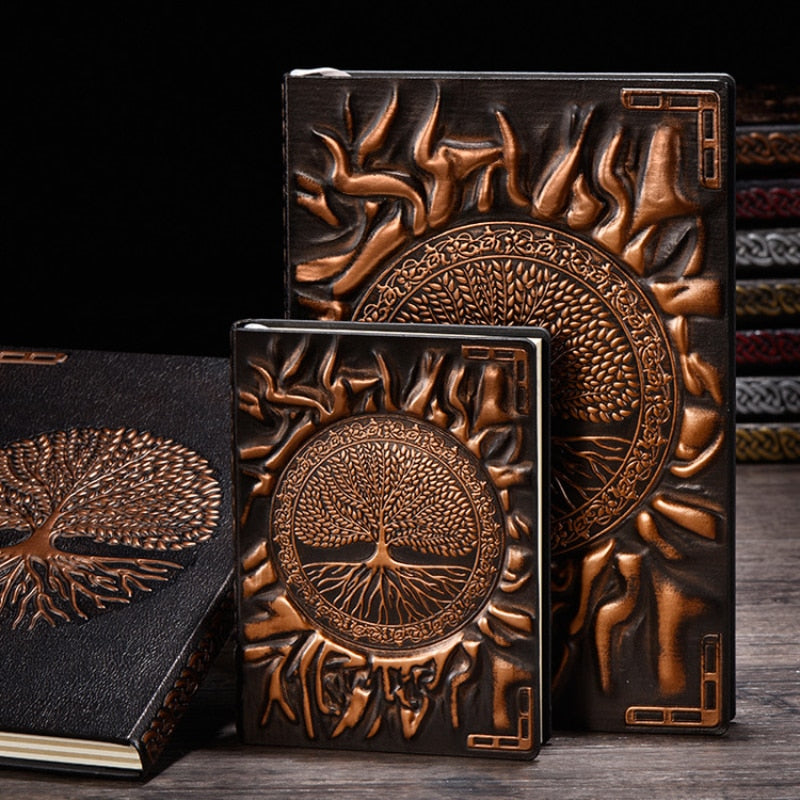 Vintage Tree of Life Notebook  - Handcrafted Embossed Leather