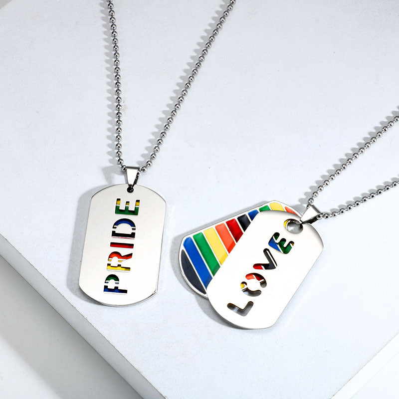LGBT+ Pride and Love Double Layer Pendant Necklace