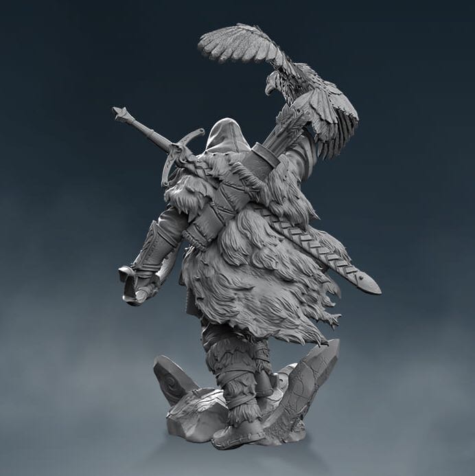 Figurine en résine 35 mm corbeau guerrier