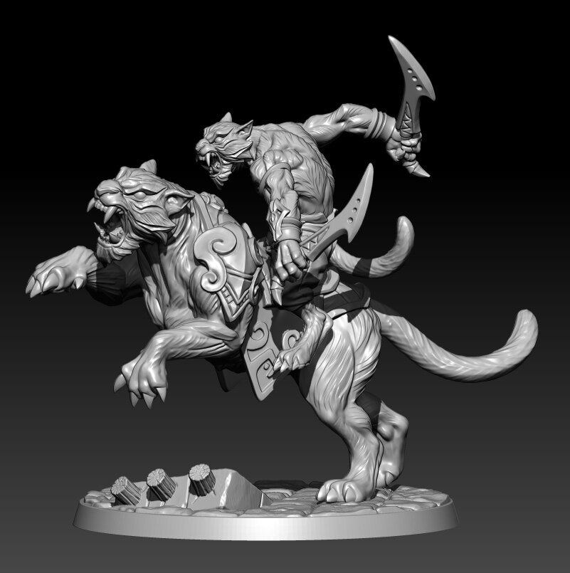 80mm Resin The Tiger Rider Figure