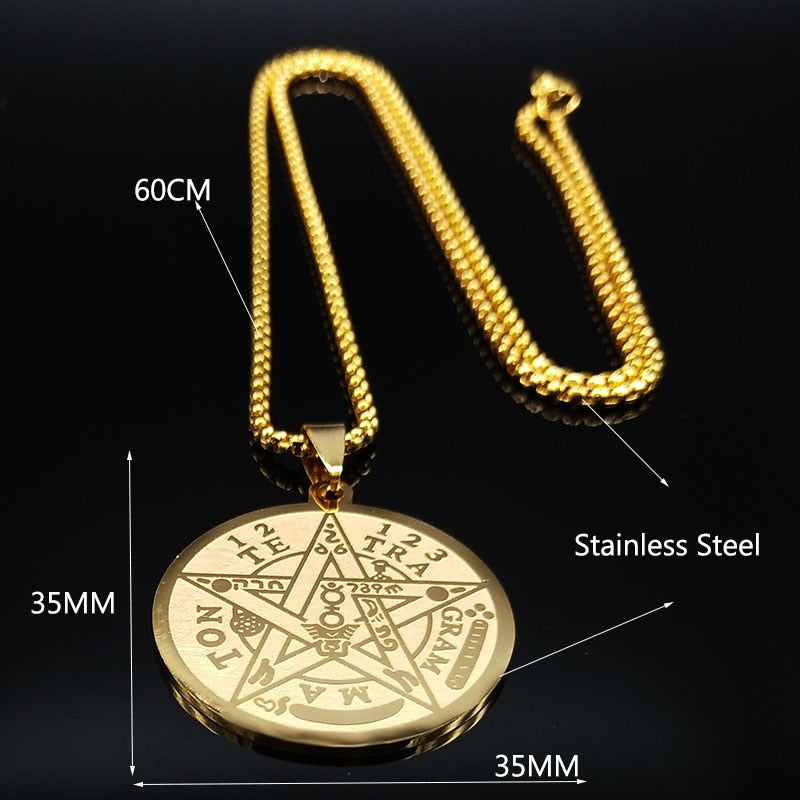 Pentagram Stainless Steel Chain Necklaces