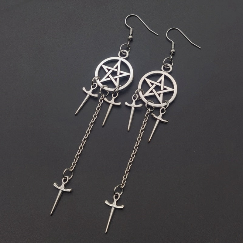 Pentagram Swords Earrings