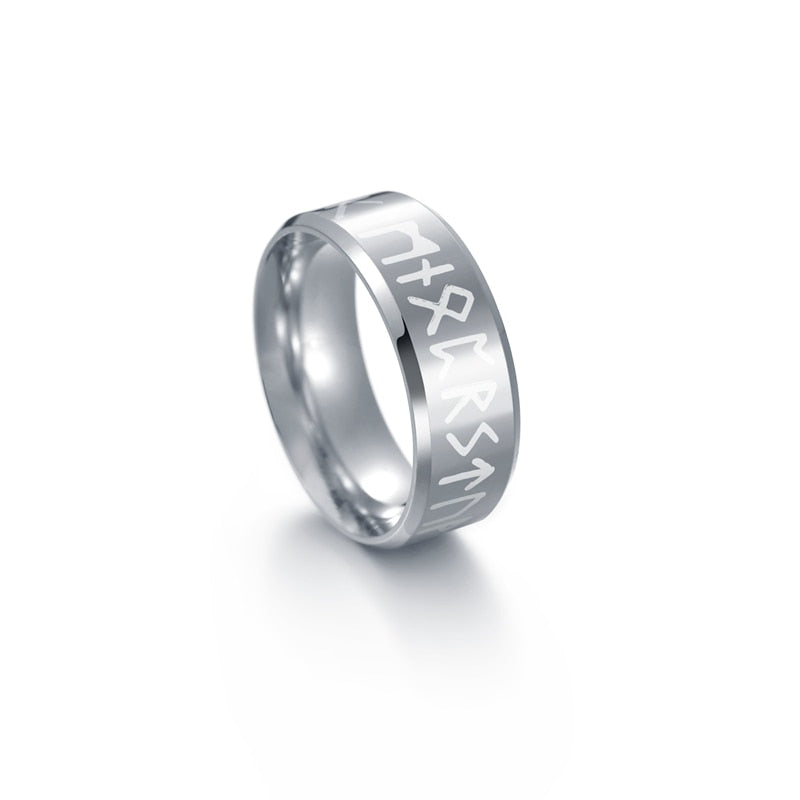 Stainless Steel Rune Ring.