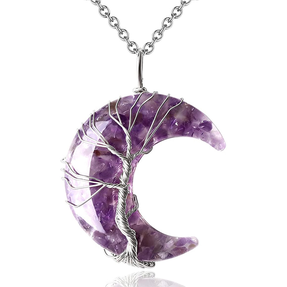 Stainless Steel Chakra Tree of Life Necklace
