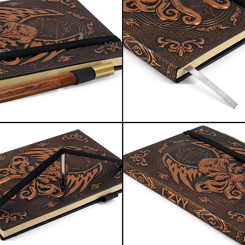 DND Campaign Journal with 3D Cthulhu Embossed Leather Cover