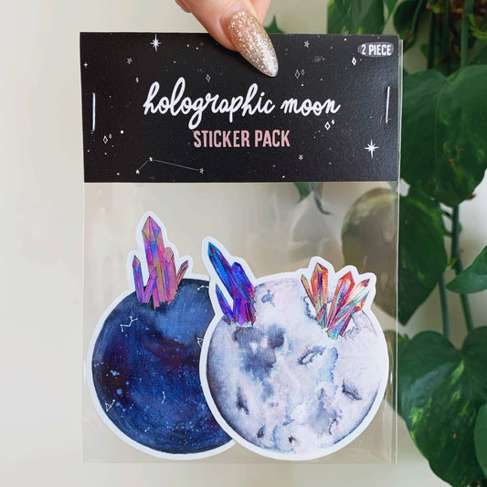 Holographic Moon Sticker Pack
