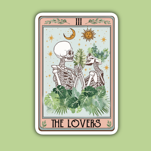 La carte de tarot des plantes des amoureux Sticker