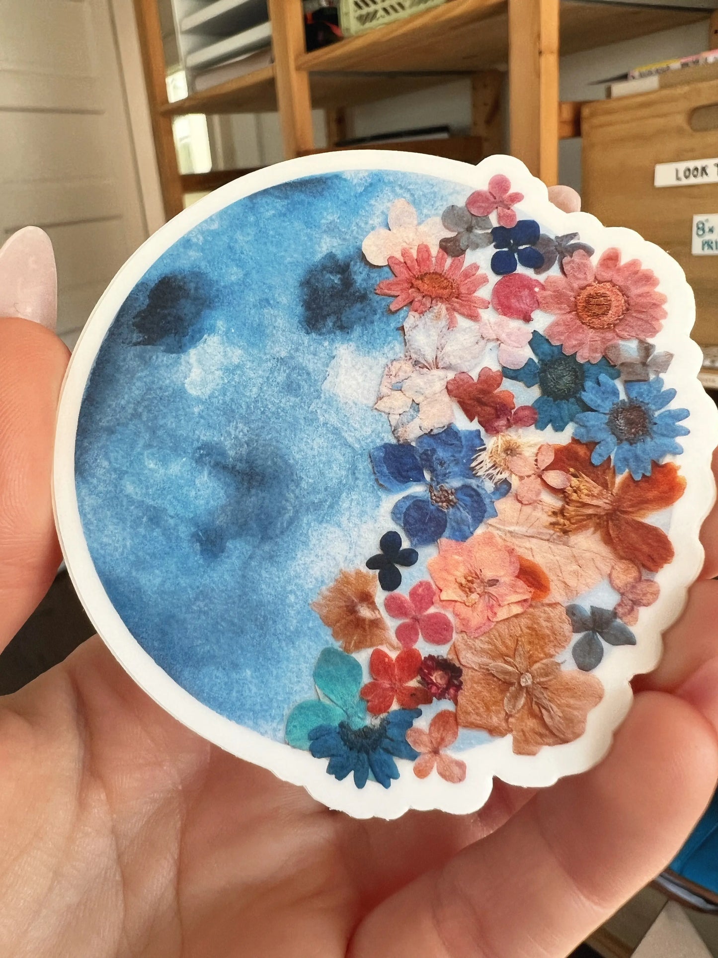 Flower Moon Vinyl Sticker